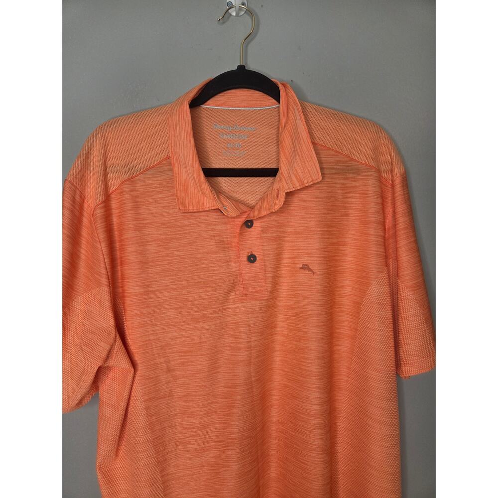 Tommy Bahama Men’s XL IslandZone Orange Performance Polo Shirt Casual Golf Top